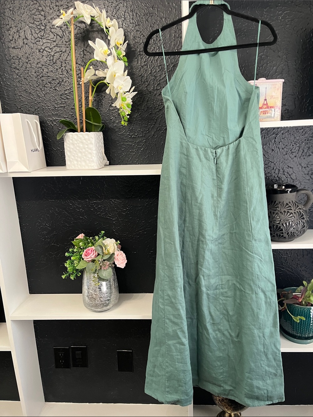 Abercrombie & Fitch Sage Green Maxi Halter Dress - Picture 9 of 16